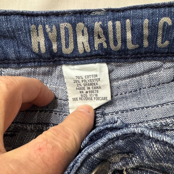 HYDRAULIC Vintage Denim Women's Distressed Cropped Blue Jeans Size Tag: 17/18 - Picture 8 of 16